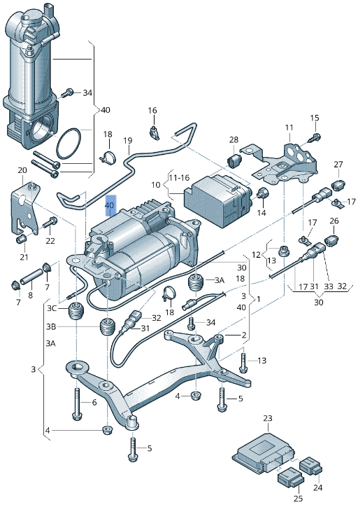 Compresor suspension Porsche Cayenne - 95535890104