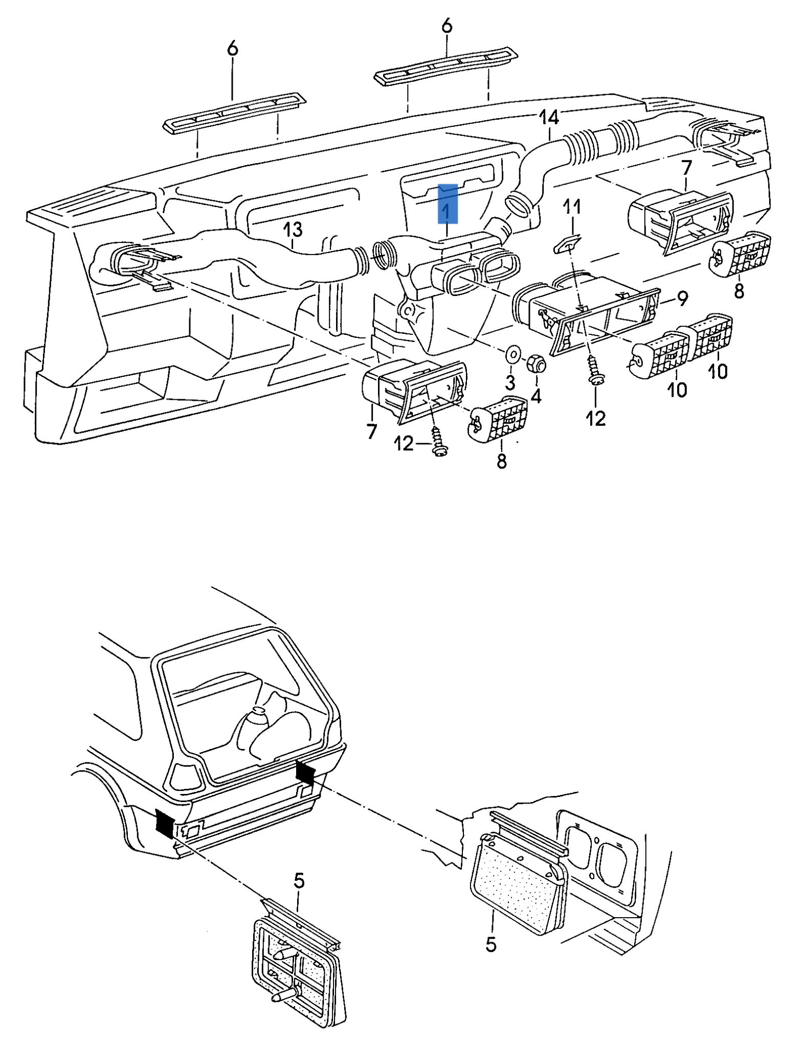 Conducto Aire VW Golf II Jetta II - 191819363A
