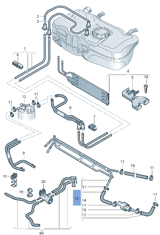 Conducto combustible VW 045130308D - 045130308D