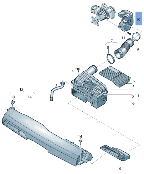 Conector entrada aire VW 05E129654K - 05E129654K _