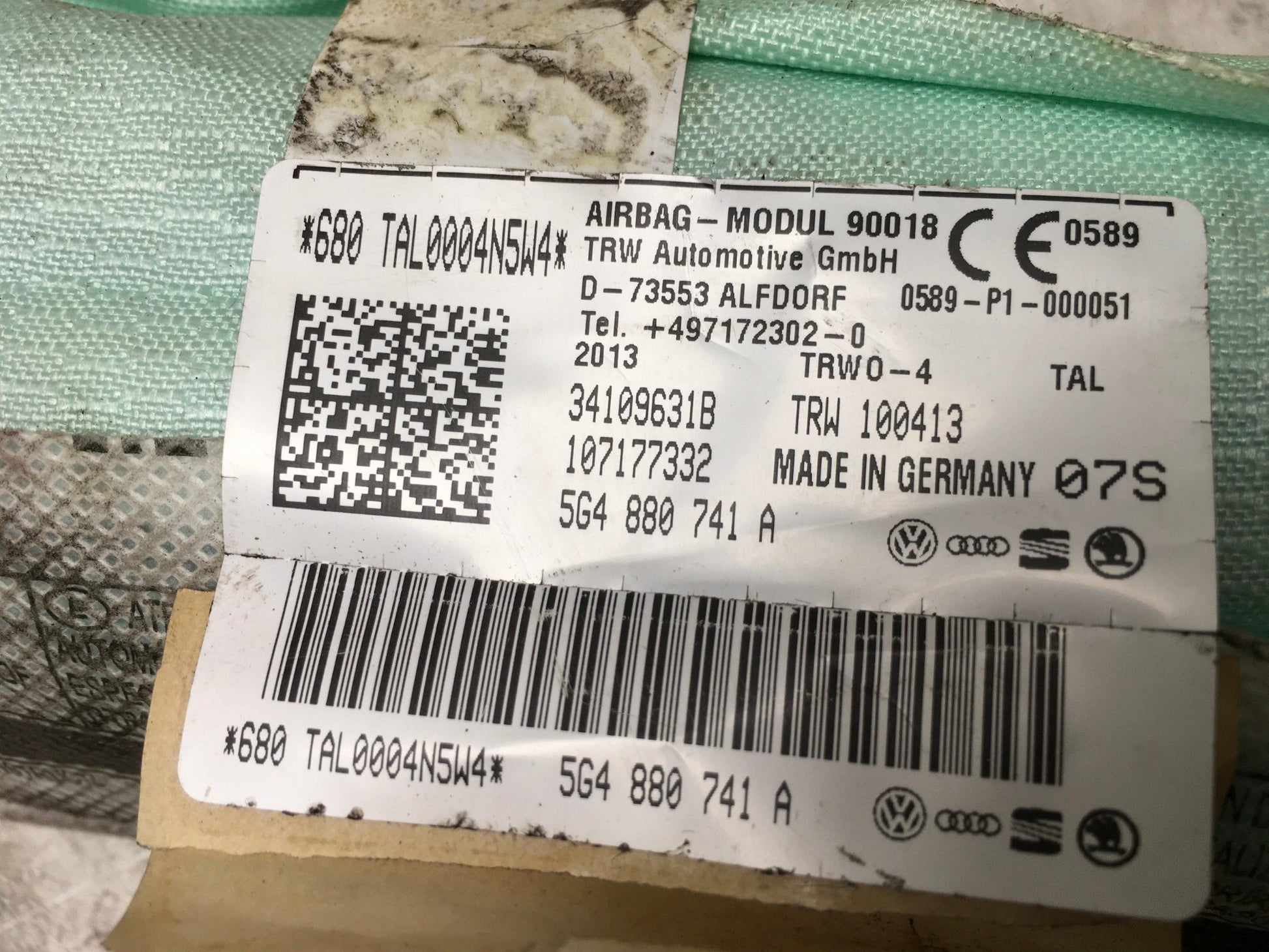 Cortina Airbag dcha VW Golf VII - 5GM880741F