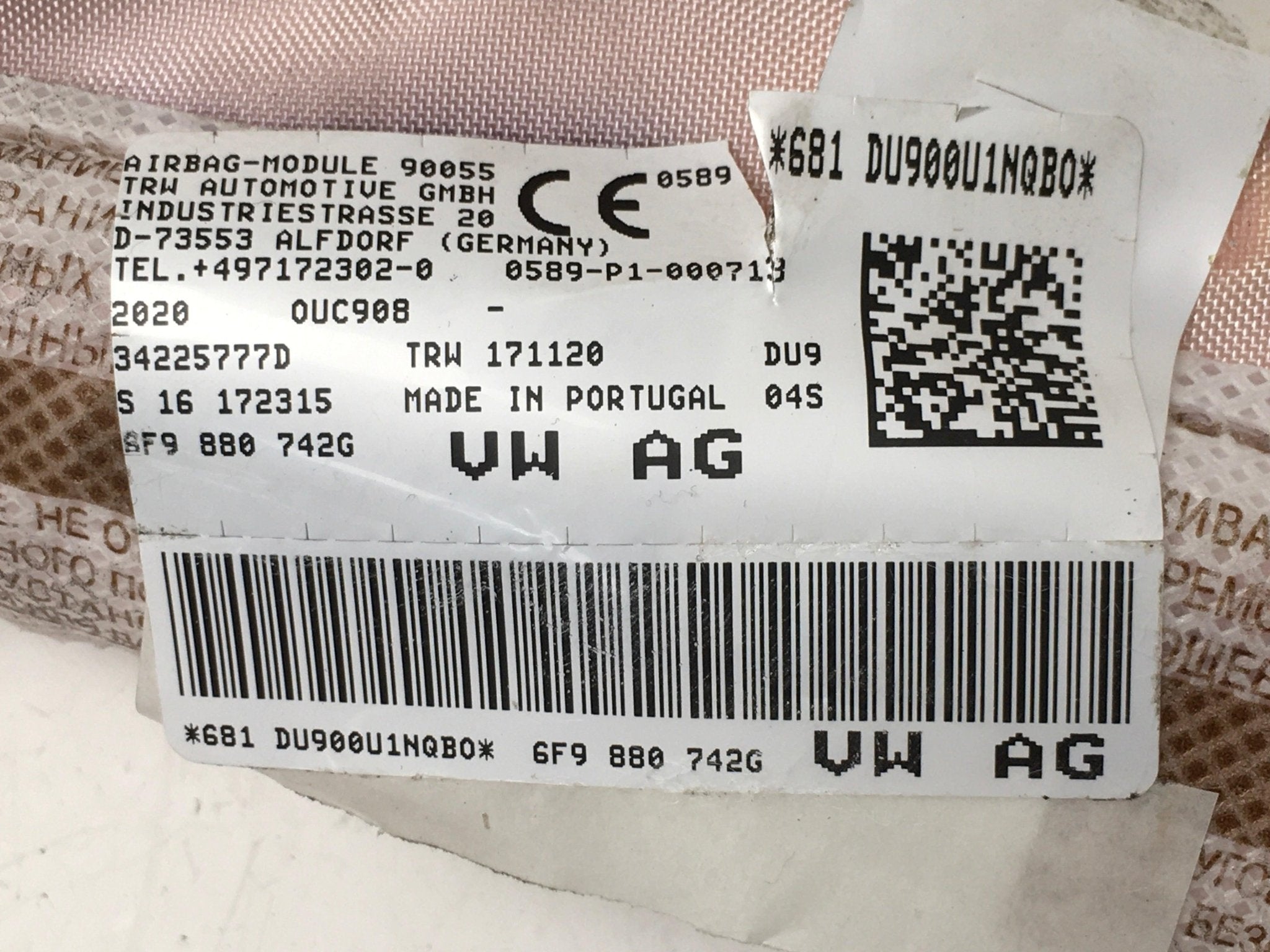 Cortina airbag derecho Seat Arona KJ - 6F9880742G