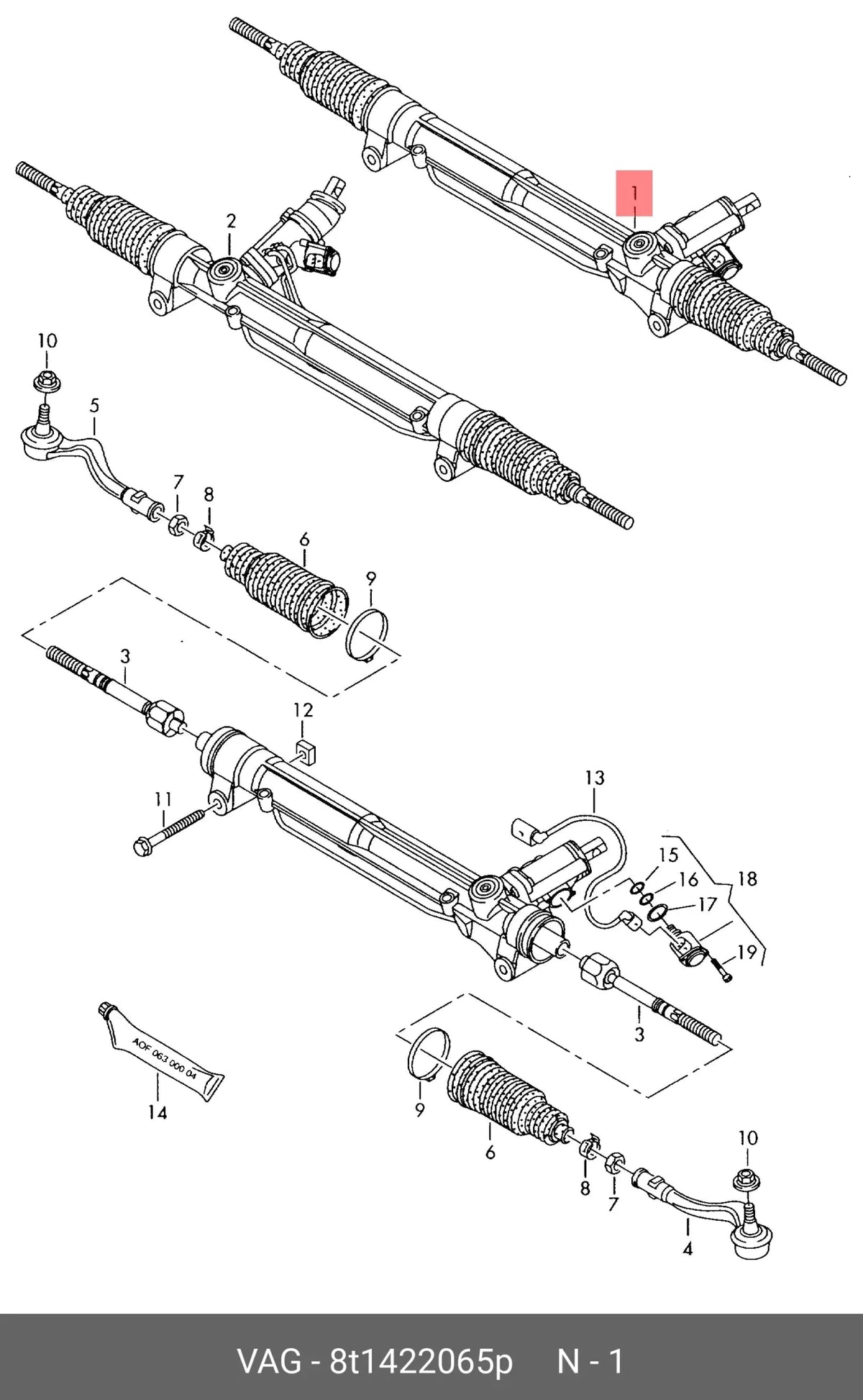 Cremallera direccion Audi A4 / A5 07-16 - 8T1422065P