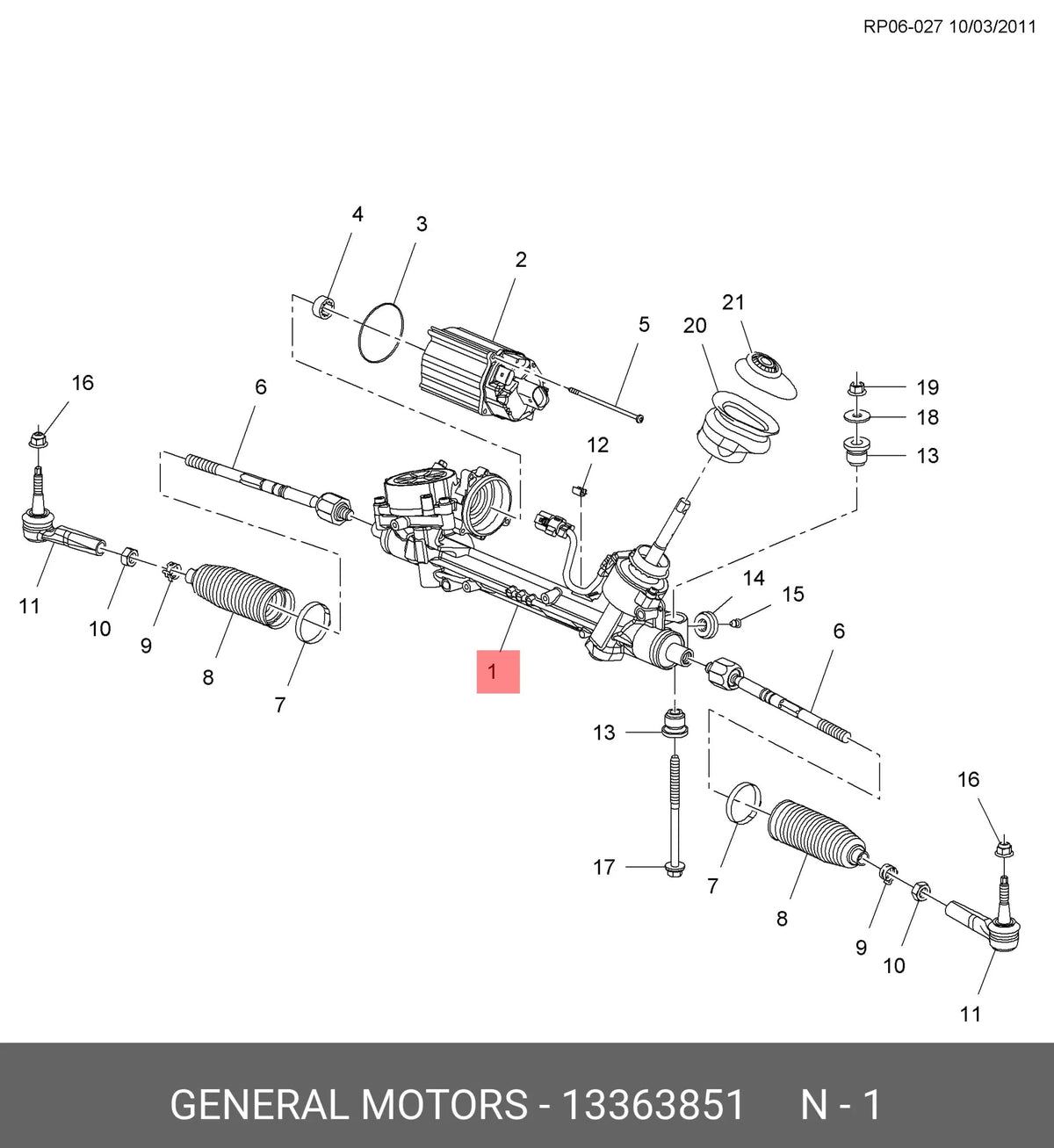Cremallera direccion Opel Astra 09-15 - 13363851