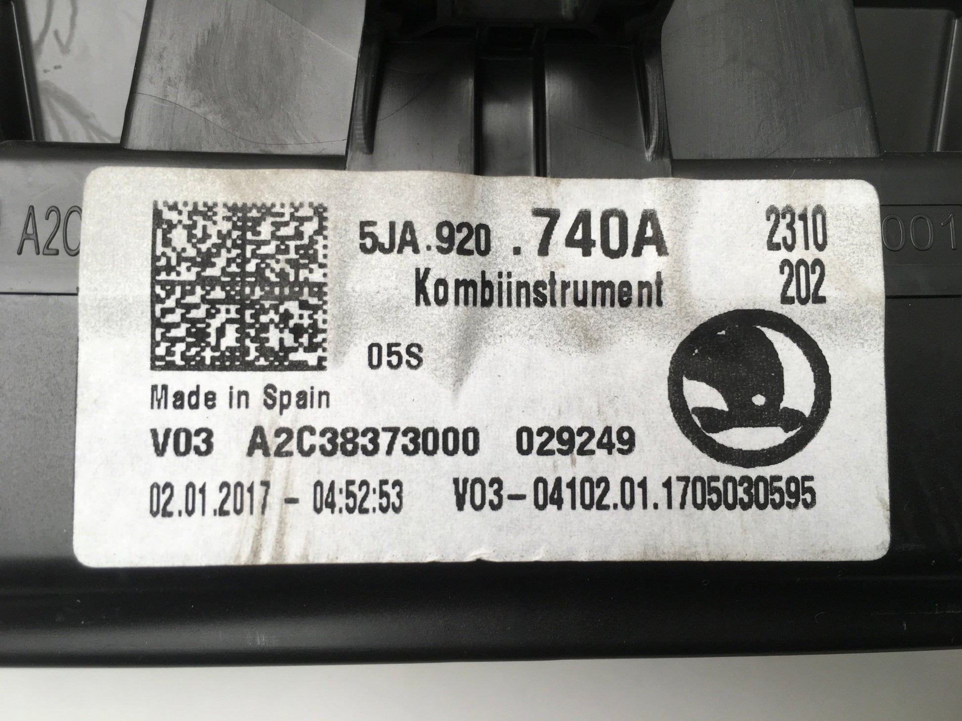 Cuadro instrumentos Skoda Rapid 5JA920740A - 5JA920740A