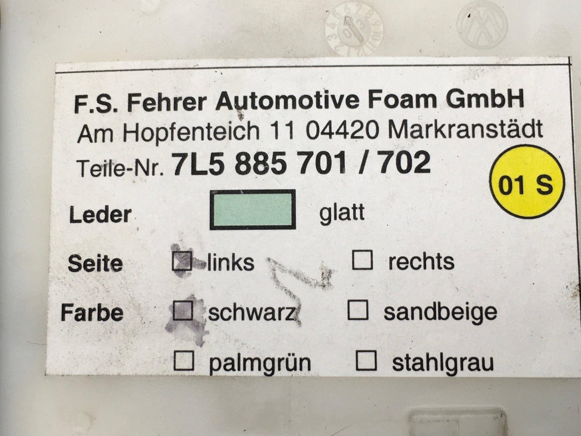 Cubierta asiento Tra iza Porsche Cayenne 9PA - 7L5885701