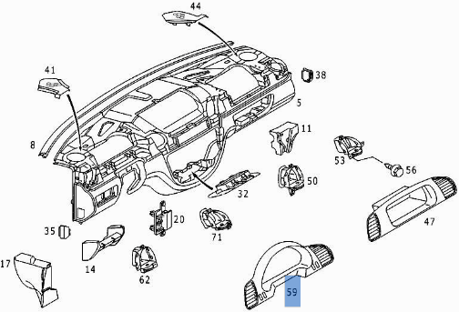 Cubierta cuadro instrumentos Mercedes W901 - A9016801439