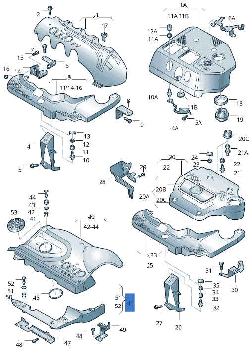 Cubierta de motor VAG 06A119518G - 06A119518G