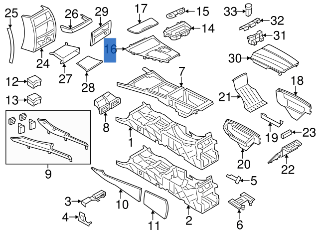 Cubierta palanca cambios BMW F07 - 51169185181