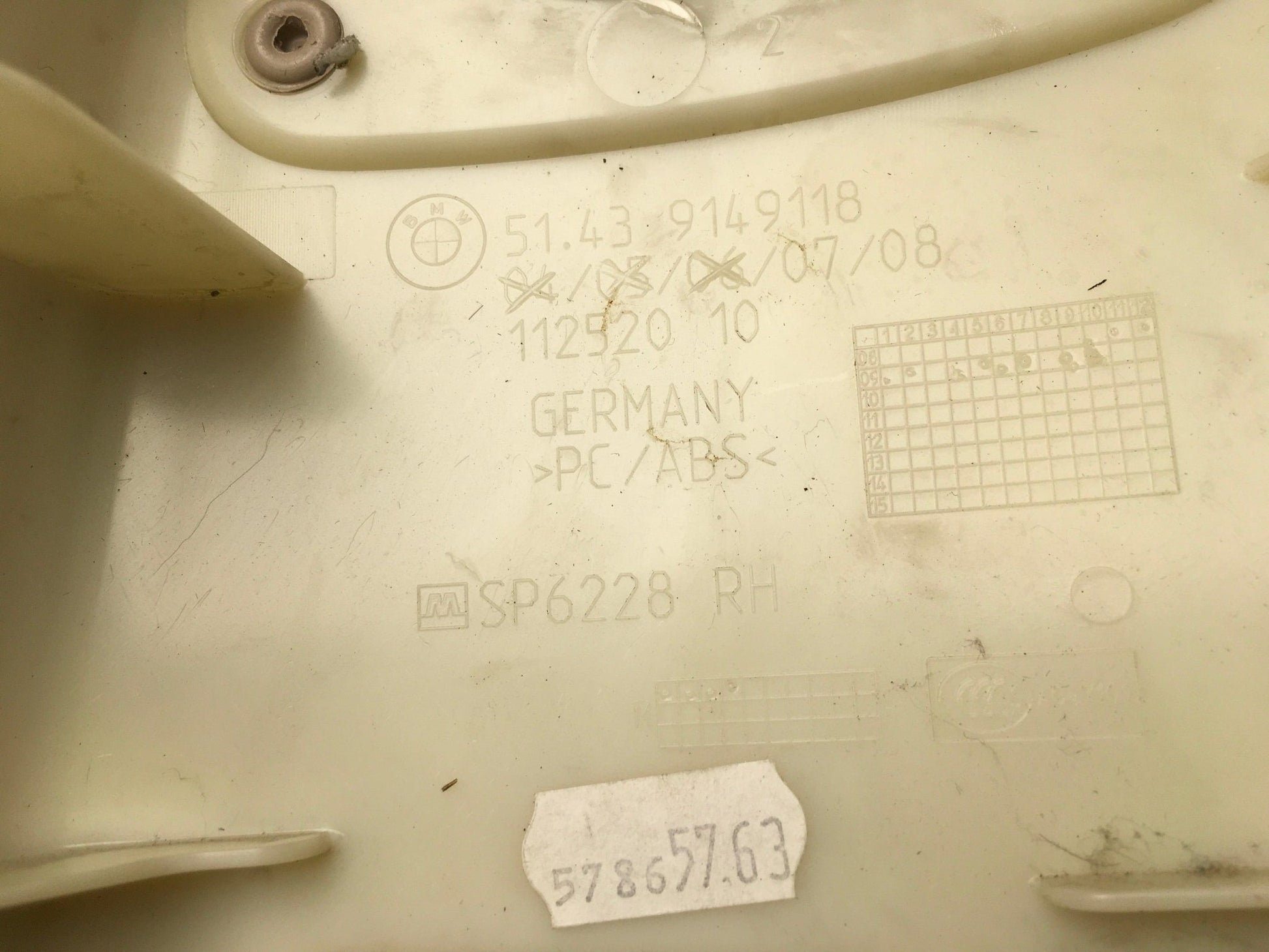 Cubierta tra dcha Pilar C BMW F07 GT - 51439149118