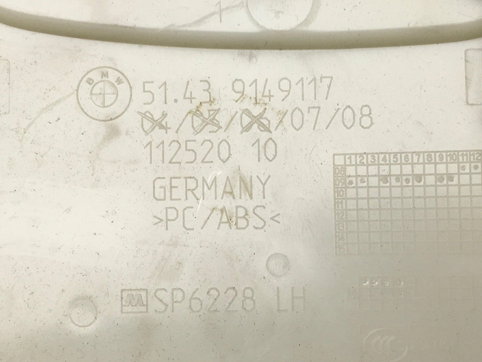 Cubierta tra izq Pilar C BMW F07 GT - 51439149117