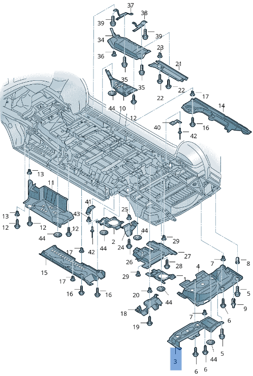 Cubre bajos VW T5 2003 - 2015 - 7H0825193