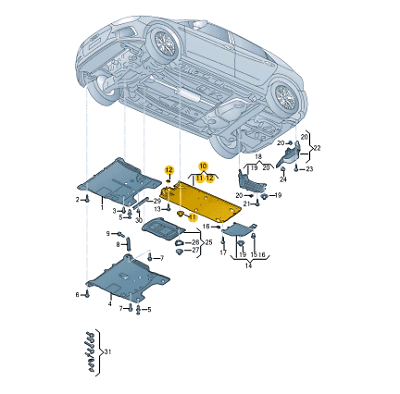 Cubre Carter derecho VW 2Q0825202B - 2Q0825202B