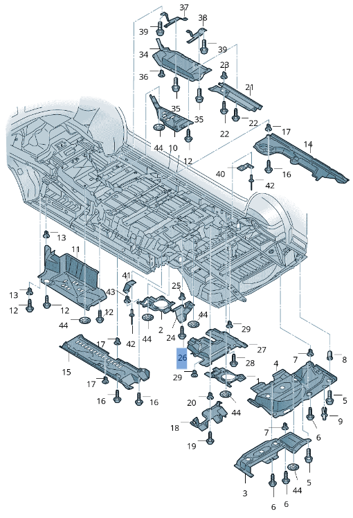 Cubrebajos VW T5 2003 - 2015 - 7H0825216C