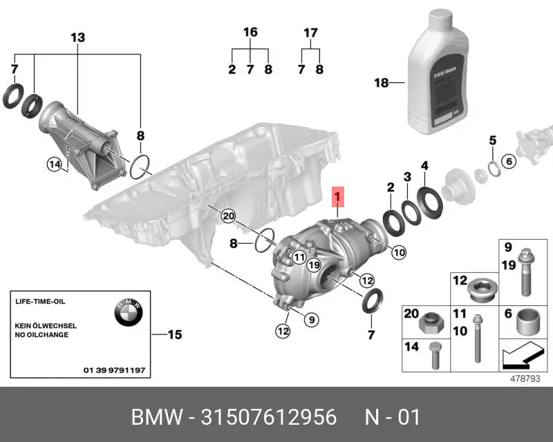 Diferencial BMW X5/X6 07-14 3.0 - 2004249