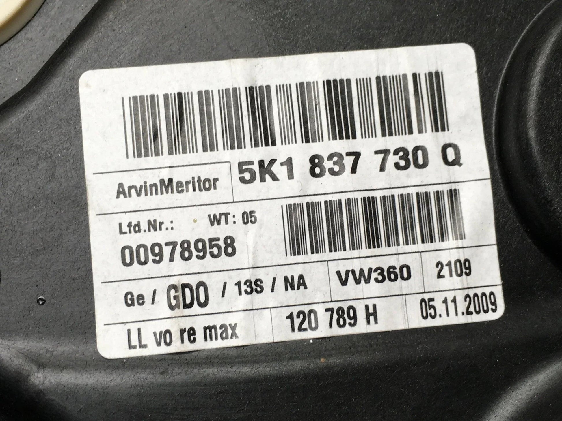 Elevalunas derecho VW Golf VI