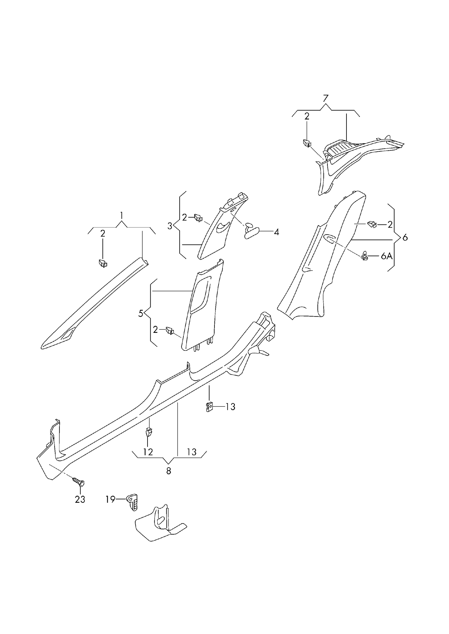 Embellecedor pilar derecho Seat Arona - 6F0867240A