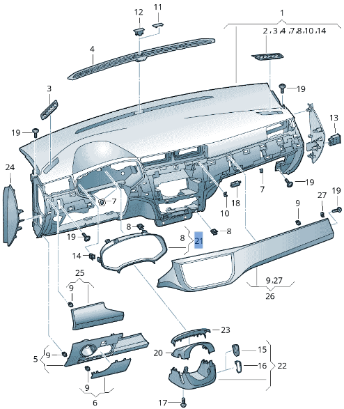 Embellecedor Velocimetro Seat Ibiza V - 6F0857241
