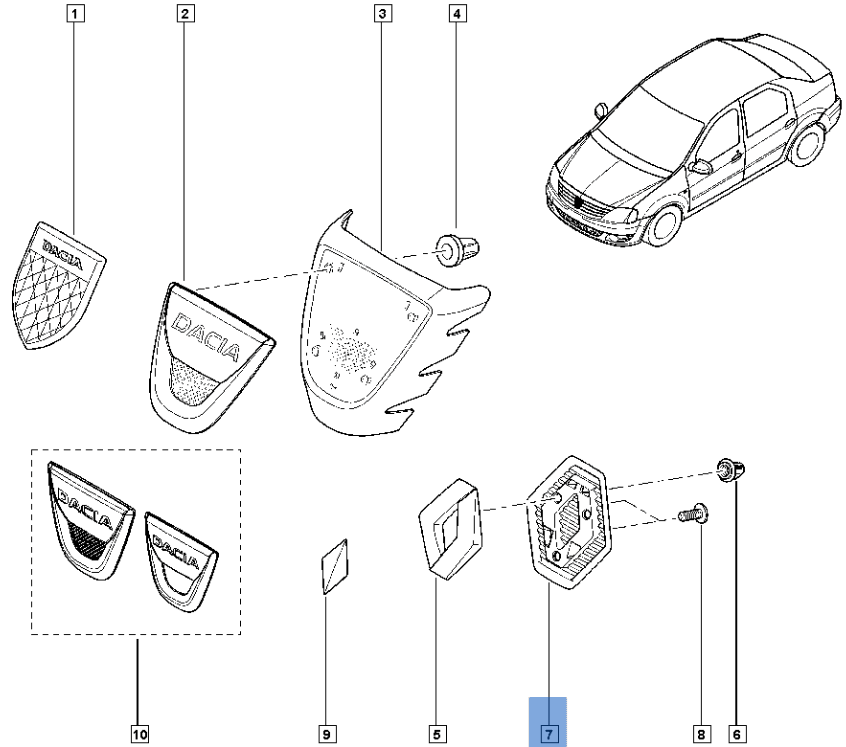 Emblema marca Renault 8200115115 - 8200115115
