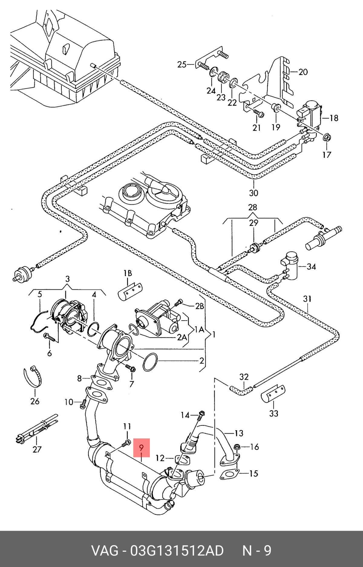 Enfriador EGR 03G131512AD 1.9 2.0 03G131512AD