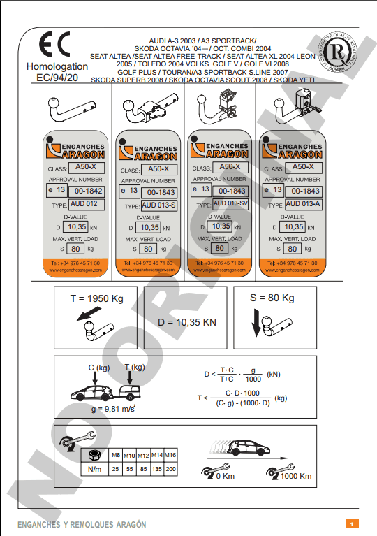 Enganche VAG AUD013S