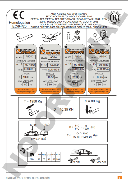 Enganche VAG AUD013S - AUD013S