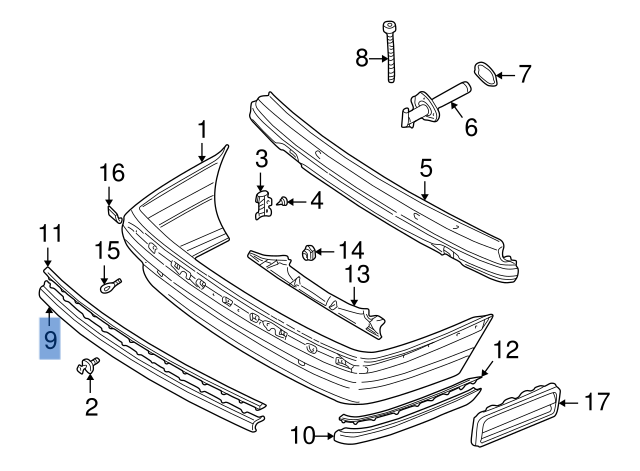 Aleron paragolpes trasero BMW E38