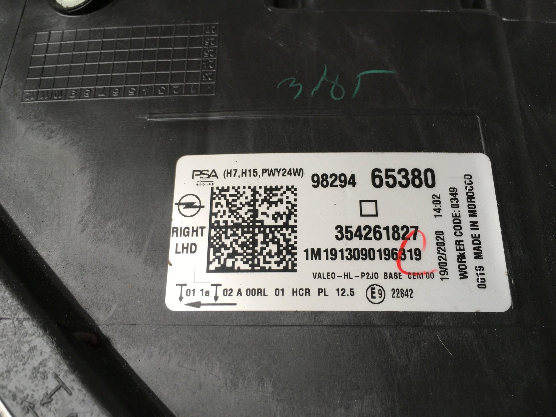 Faro derecho Opel Corsa F - 9829465380 _