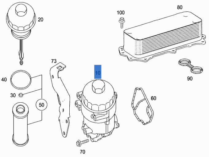 Filtro aceite Mercedes ML W164 - A6291800510