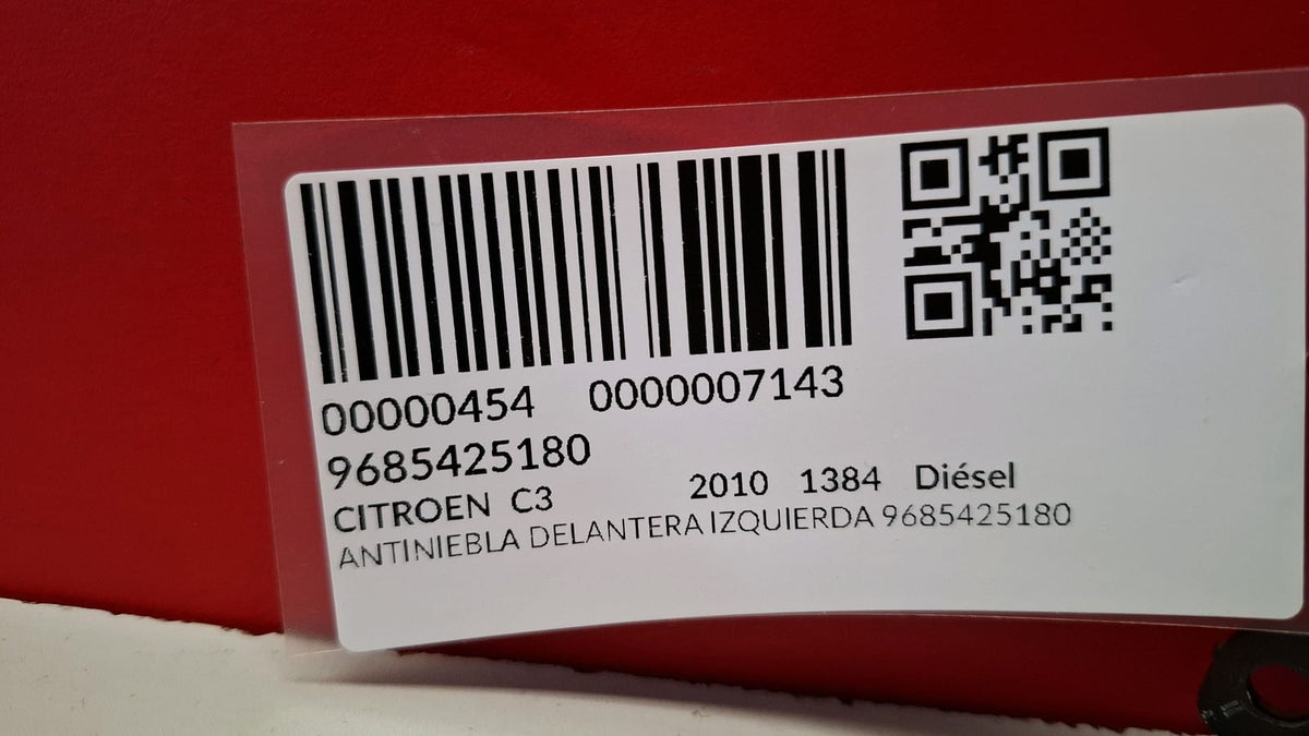 Antiniebla Delantera Izquierda Citroen C3 2010 9685425180 9685425180