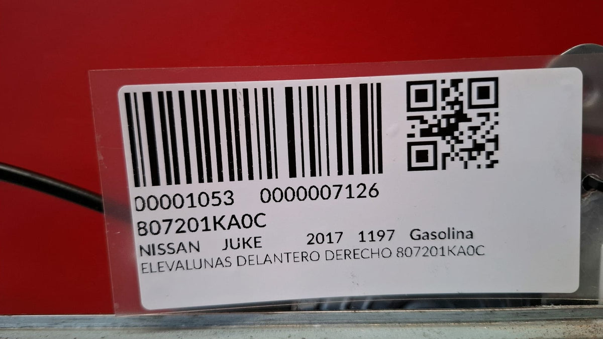 Elevalunas Delantero Derecho Nissan Juke 2017 807201KA0C 807201KA0C