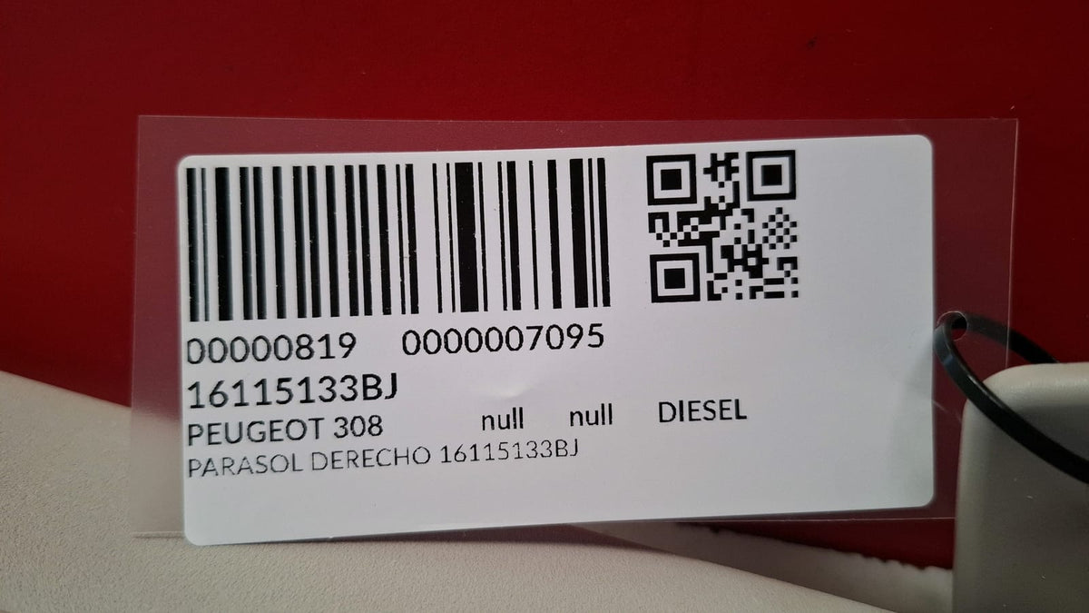 Parasol Derecho Peugeot 308 16115133BJ 16115133BJ