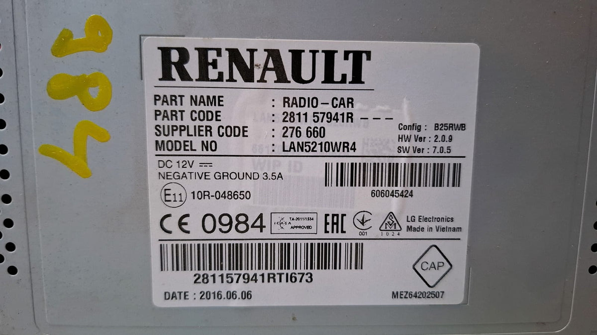 Pantalla Multifuncion Renault Clio 2016 281157941R