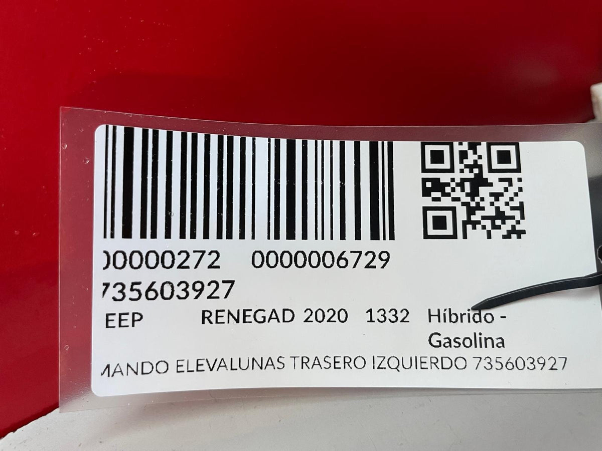 Mando Elevalunas Trasero Izquierdo Jeep Renegade 2020 735603927 Ref 6729