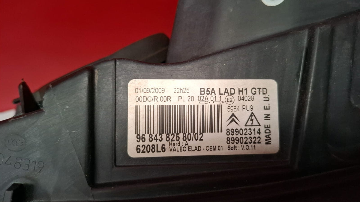 Faro Delantero Izquierdo Citroen C4 2009 9684382580