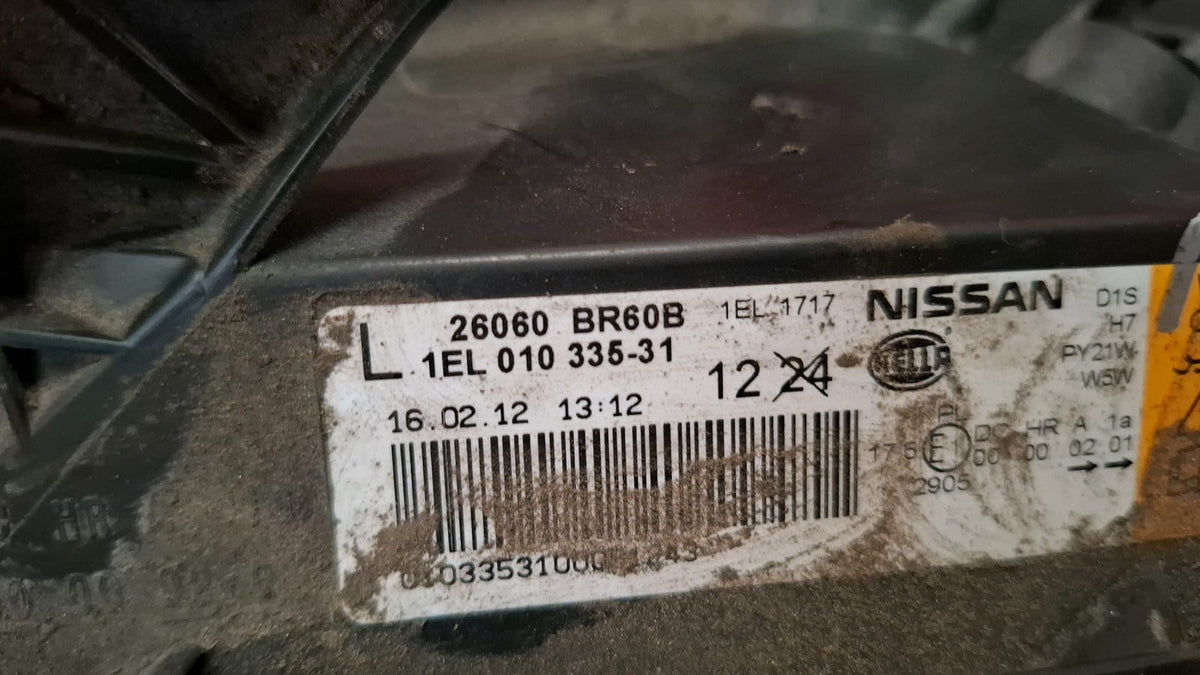Faro Delantero Izquierdo Nissan Qashqai / QASHQAI+2 2012 26060BR60B 26060BR60B