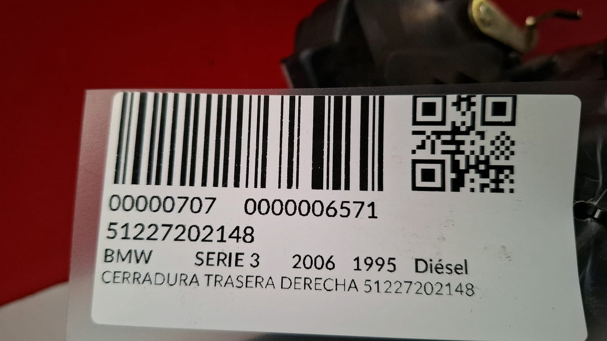 Cerradura Trasera Derecha Bmw Serie 3 2006 51227202148