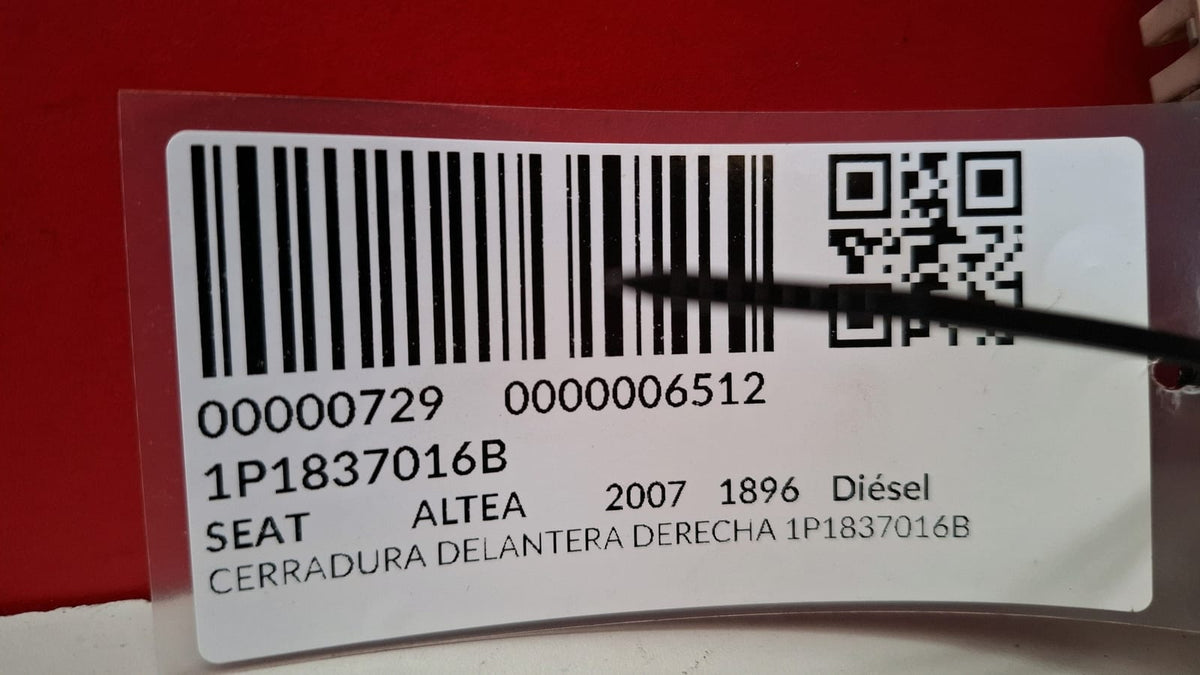 Cerradura Delantera Derecha Seat Altea 2007 1P1837016B 1P1837016B