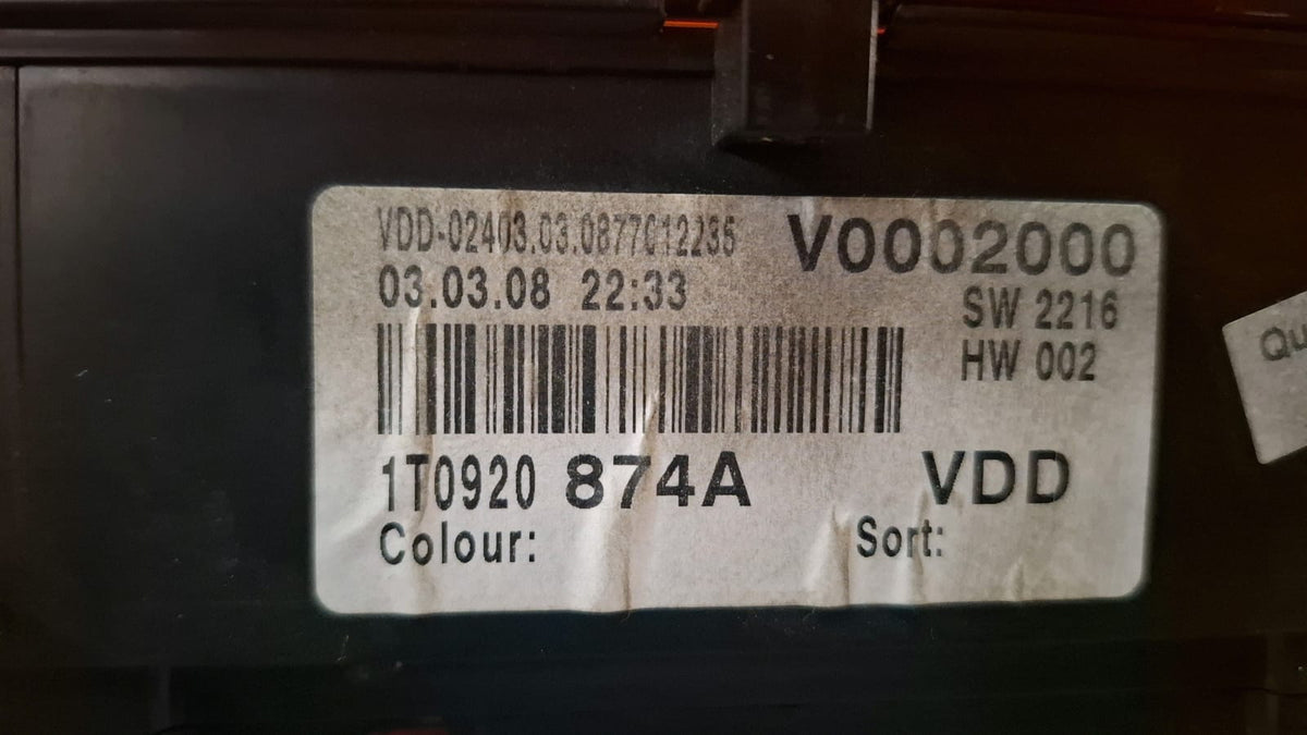 Cuadro Volkswagen Touran 2008 1T0920874A