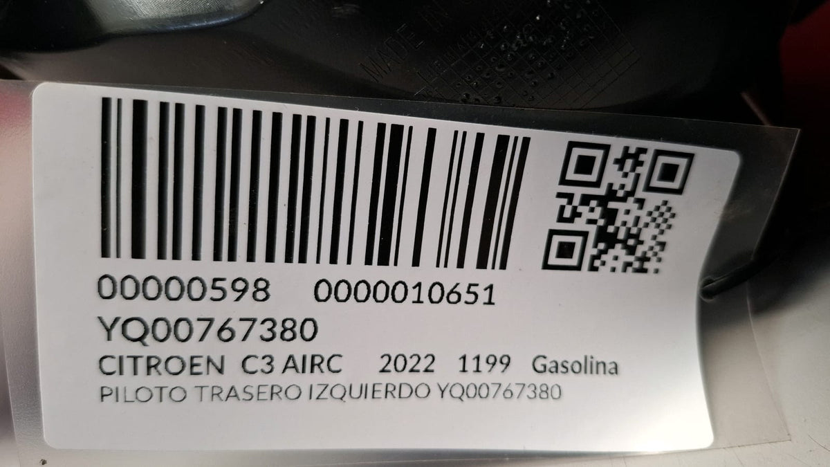 Piloto Trasero Izquierdo Citroen C3 Aircross 2022 YQ00767380 YQ00767380