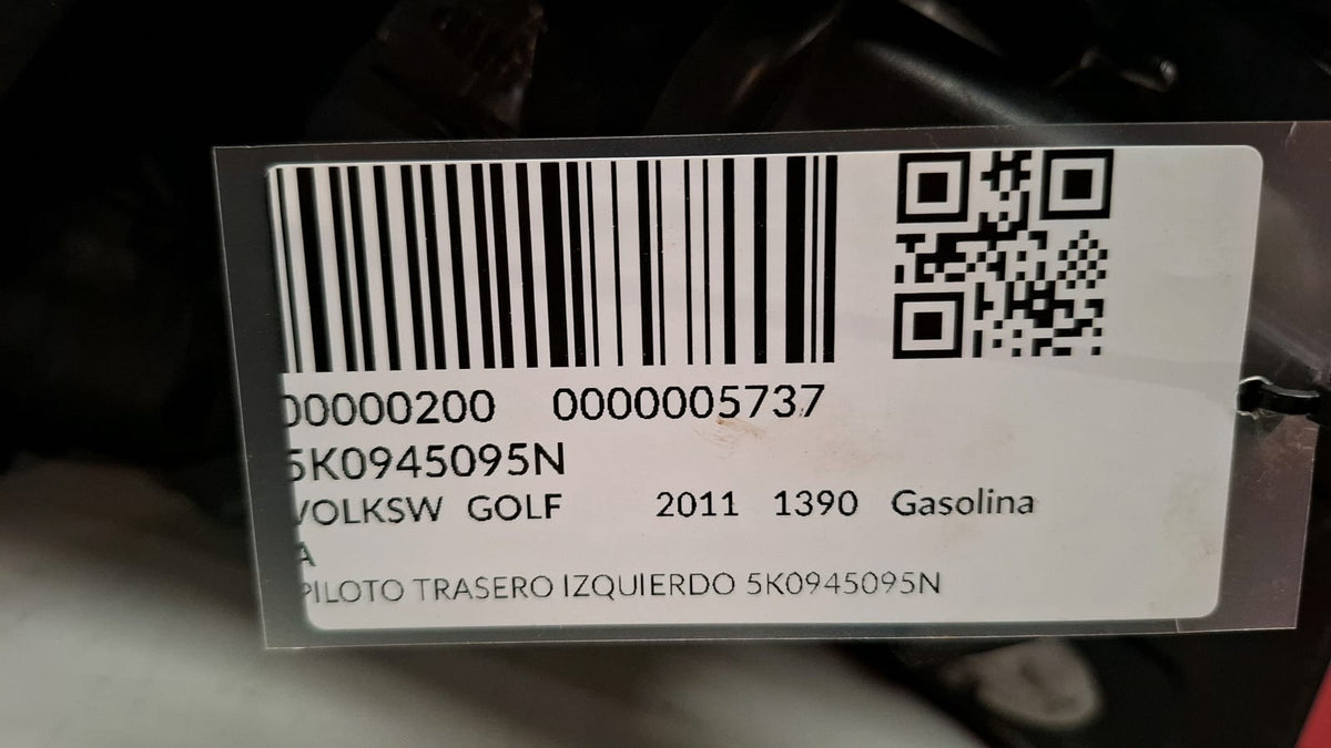 Piloto Trasero Izquierdo Volkswagen Golf 2011 5K0945095N 5K0945095N