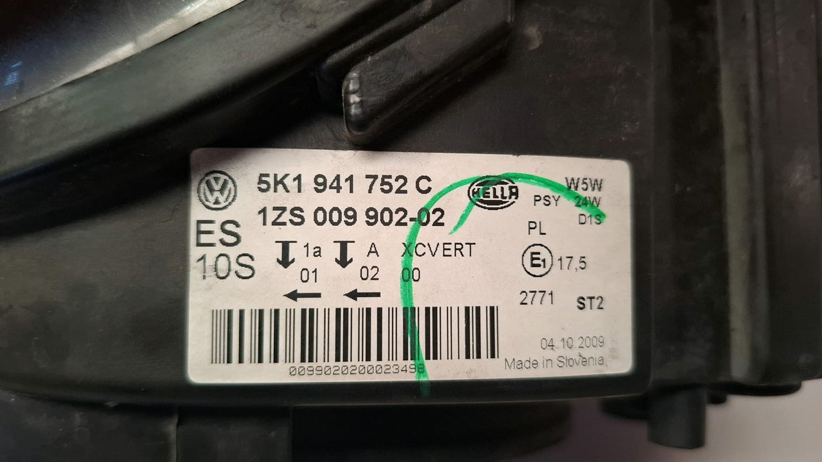 Faro Derecho Volkswagen Golf 2010 5K1941752C Ref 5528