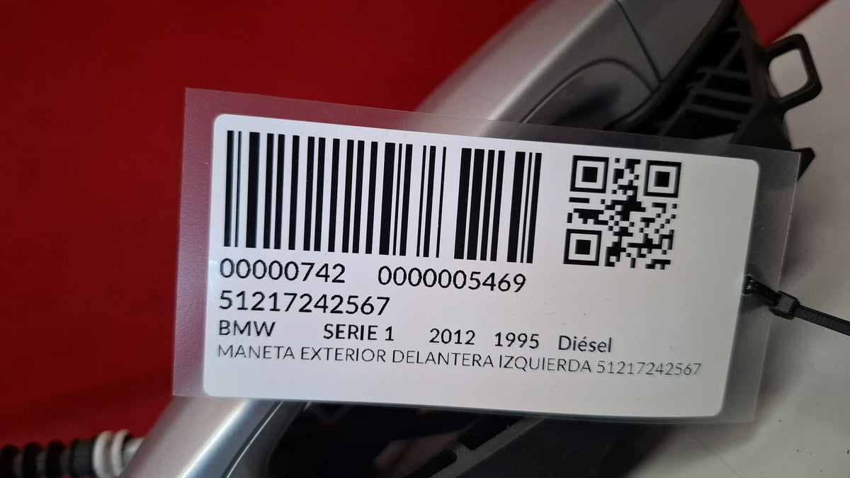 Maneta Exterior Delantera Izquierda Bmw 116D 2012 51217242567
