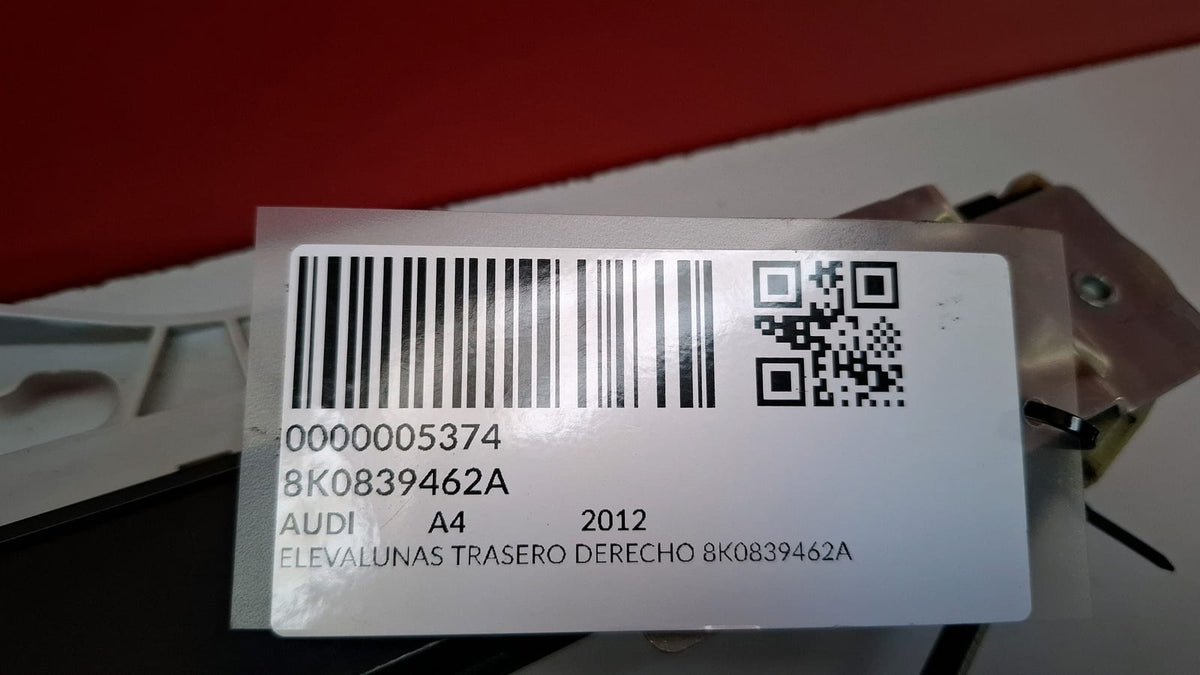 Elevalunas Trasero Derecho Audi A4 2012 8K0839462A 8K0839462A