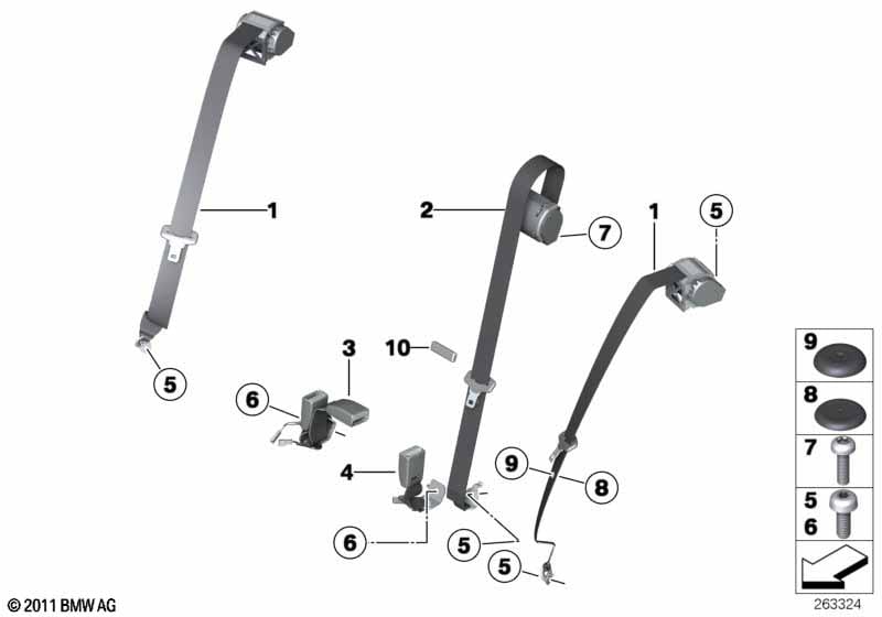 Enganche Cinturon Bmw Serie 1 2012 72117266352