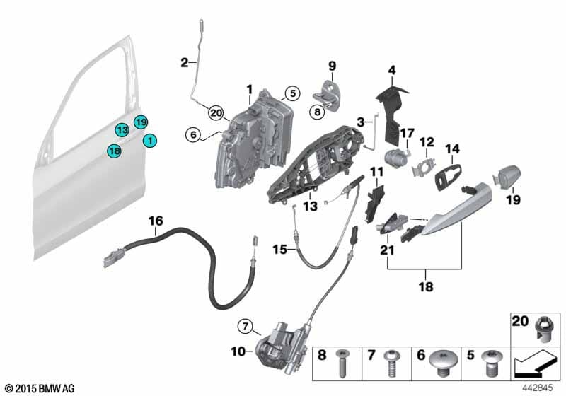 Maneta Exterior Delantera Izquierda Bmw X5 2016 51217401209 51217401209