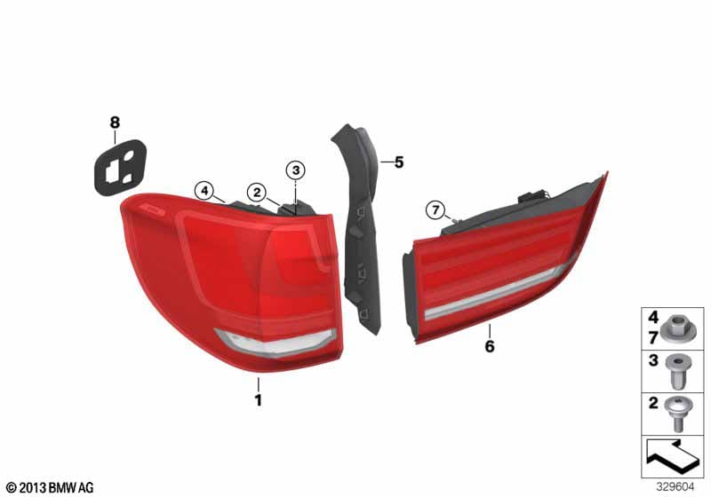 Piloto Trasero Derecho Interior /6321 Bmw X5 2016 7470888 7470888