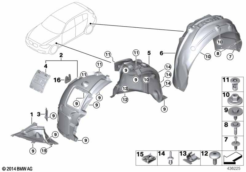 Paso de Rueda del IZQ Parte Delantera Bmw Bmw Serie 1 2012 51717241847 51717241847