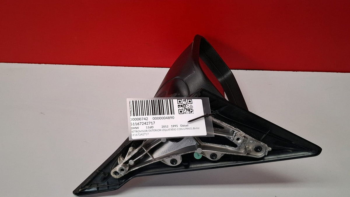Retrovisor Exterior Izquierdo con 6 Pines Bmw Bmw Serie 1 2012 51167242717 51167242717