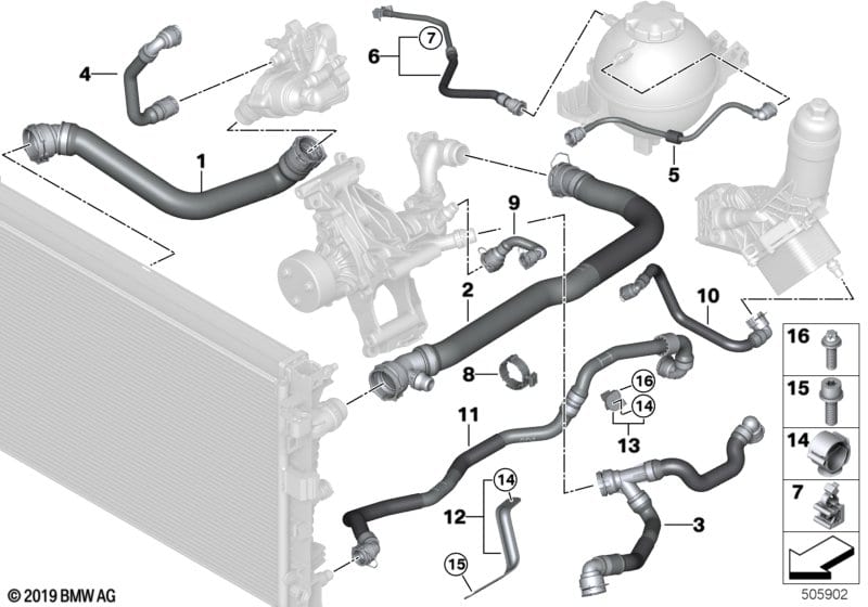 Tubo Refrigerante Bmw X3 2023 17127926446 17127926446